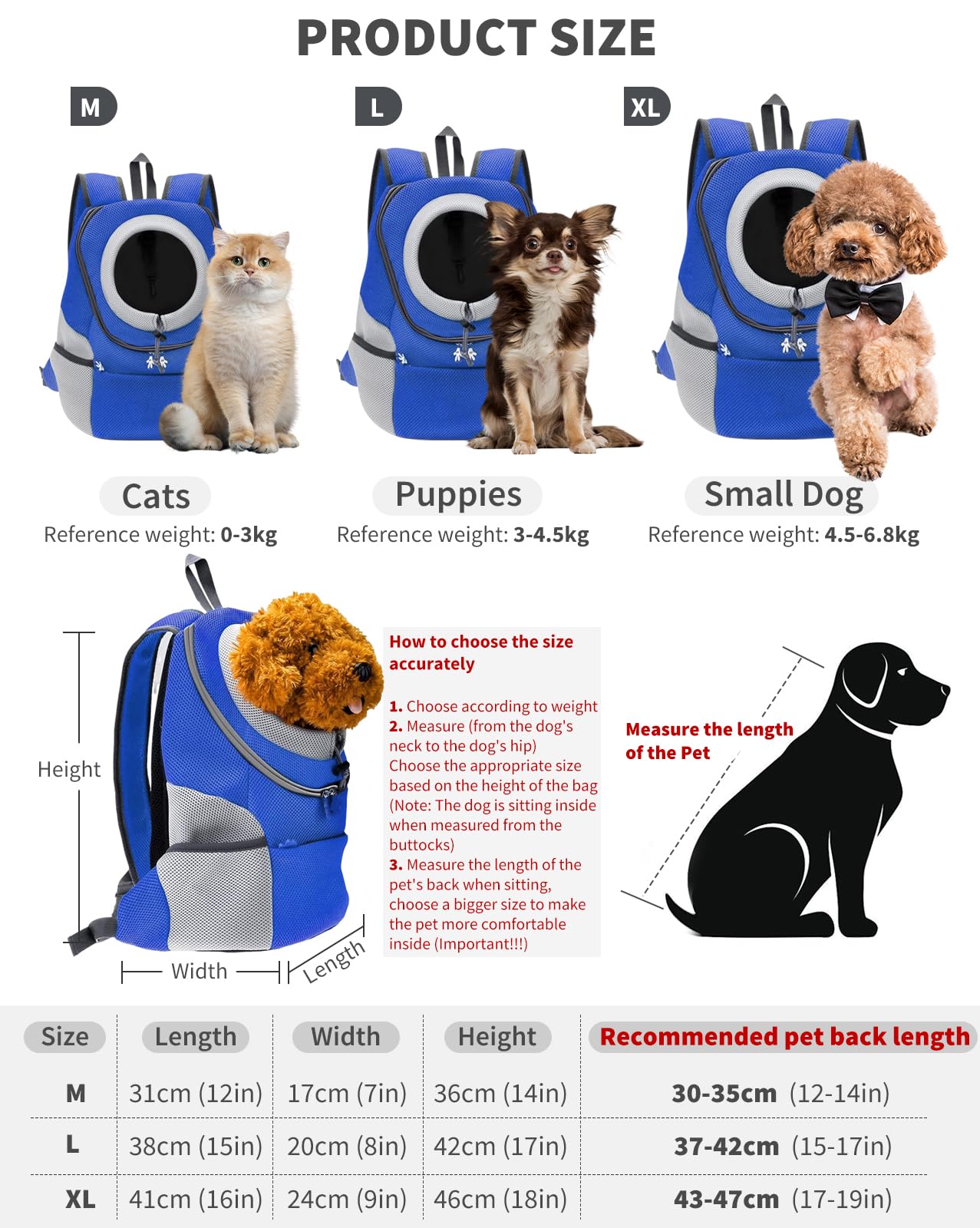 ALLSOPETS Zaino Per Cani Portatile Con Gancio Di Sicurezza Per Cani Di