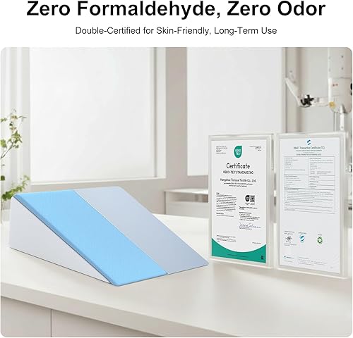 Miniatura 3 de Almohada de cuña de cama de doble cara, espuma viscoelástica refrescante y funda lavable, cuña triangular para dormir, alivio del reflujo ácido,