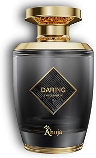 AHUJA Daring Eau De Parfum 3.4 Fl Oz – Long Lasting Perfume for Men w/Pepper & Citrus, Geranium & Patchouli – Bold Masculine Fragrance w/Fresh & Earthy Notes for Everyday Wear – Elegant Gift Scent
