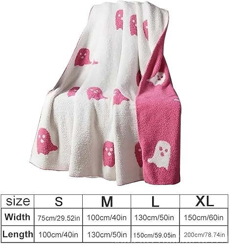 Miniatura 5 de Manta de fantasma rosa de Halloween, 2023 de franela, reversible, lindas mantas y mantas de Halloween para dormitorio, cama, sala de estar, sofá (59