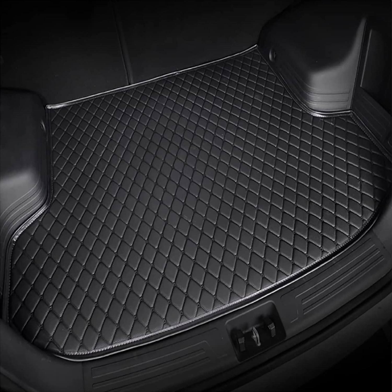 KAEW Car Leather Boot Liner Mat for Nissan Ariya 2022 2023 2024 2025, Waterproof Anti-Scratch Non-Slip Trunk Pad, Cargo Tray Protector Liners Accessories,Black