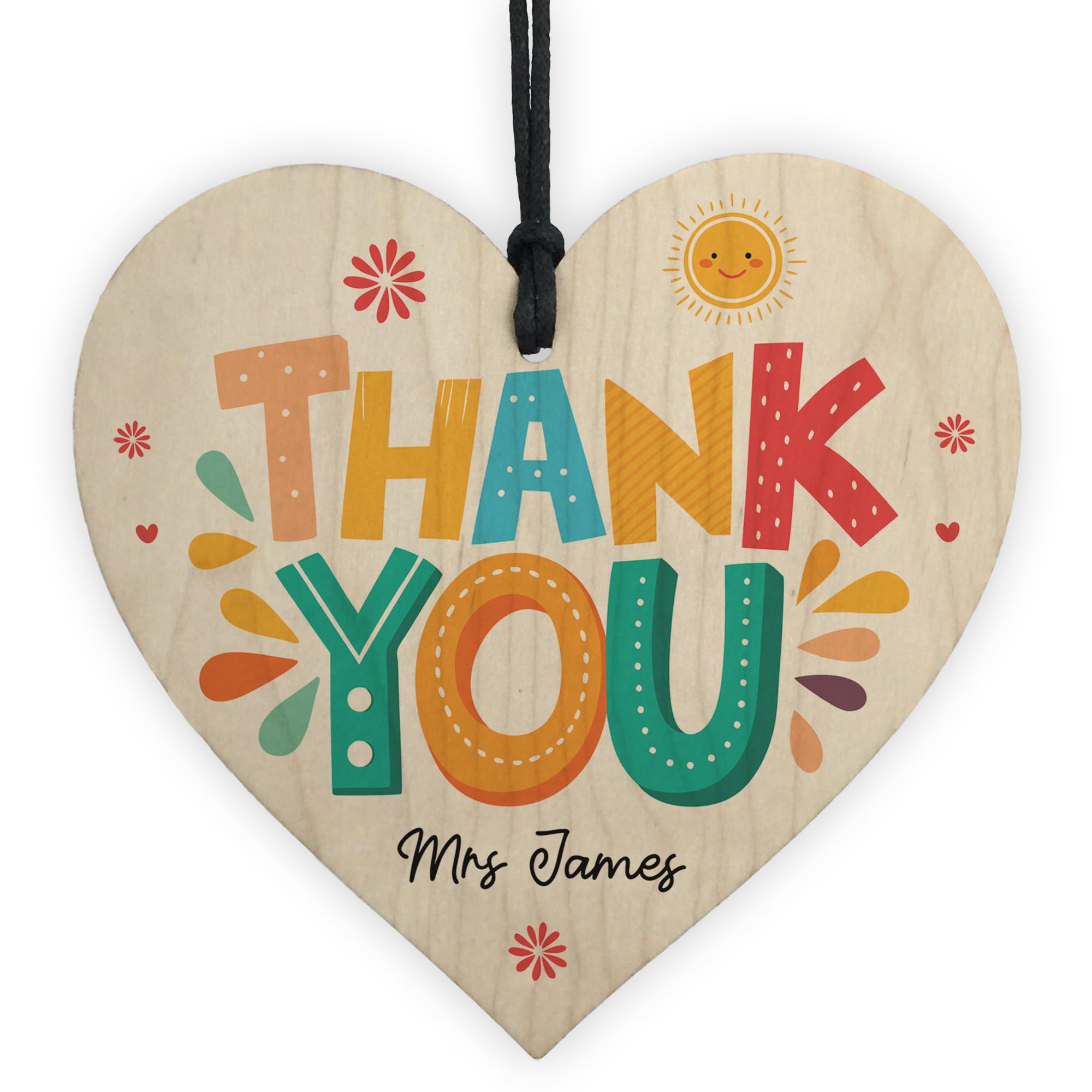 Red Ocean Teacher Thank You Personalised Wooden Heart Appreciation For Teachers Teaching Assistant TA Tutor End of Term Leaving School