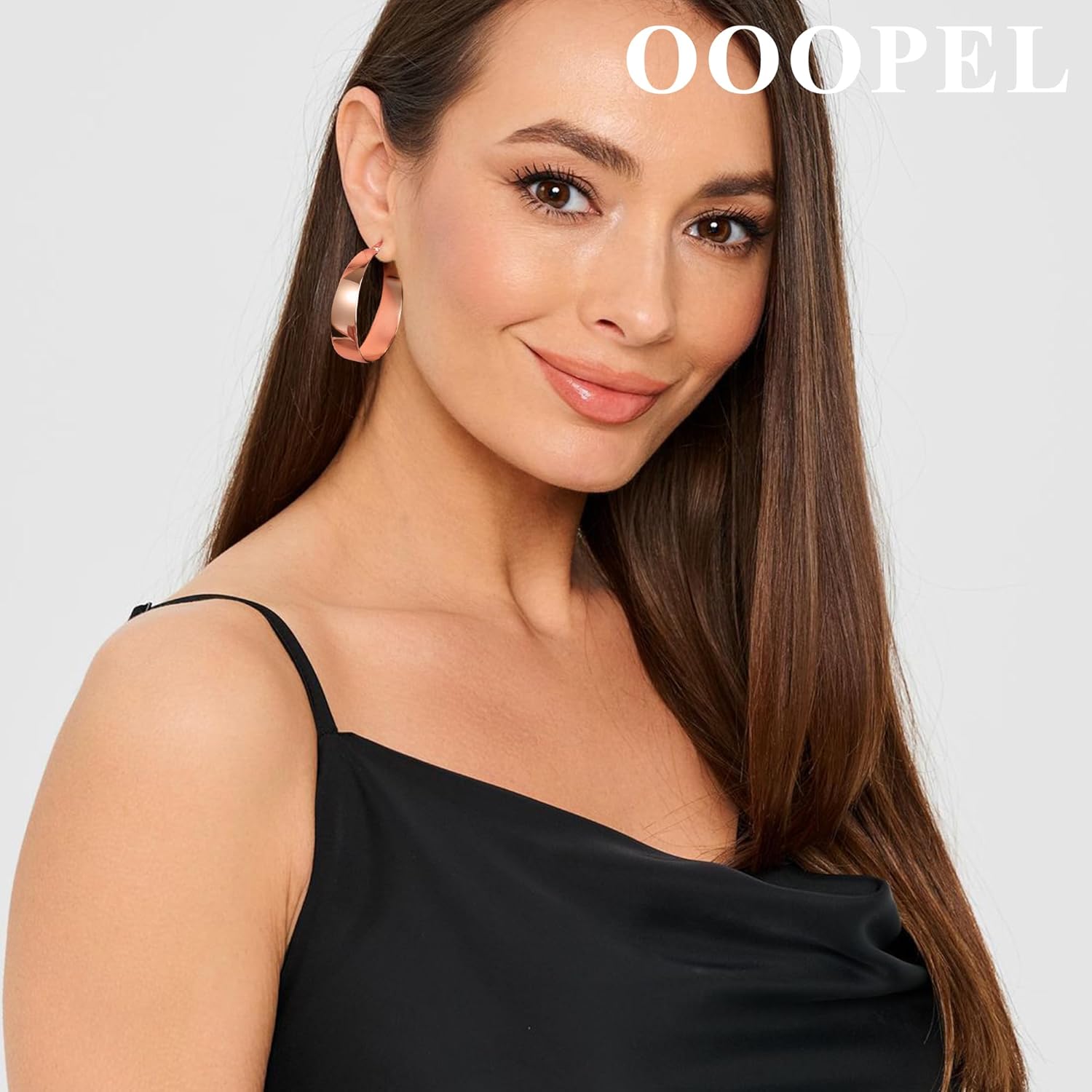 OOOPEL 10mm Wide 925 Sterling Silver Hoops Earrings for Women, 14K Real Gold Plated Hoop Earrings for Women Hypoallergenic Lightweight Oversize Big Gold Hoop Earrings Jewelry Gifts 30/40/50/60MM - Image 6