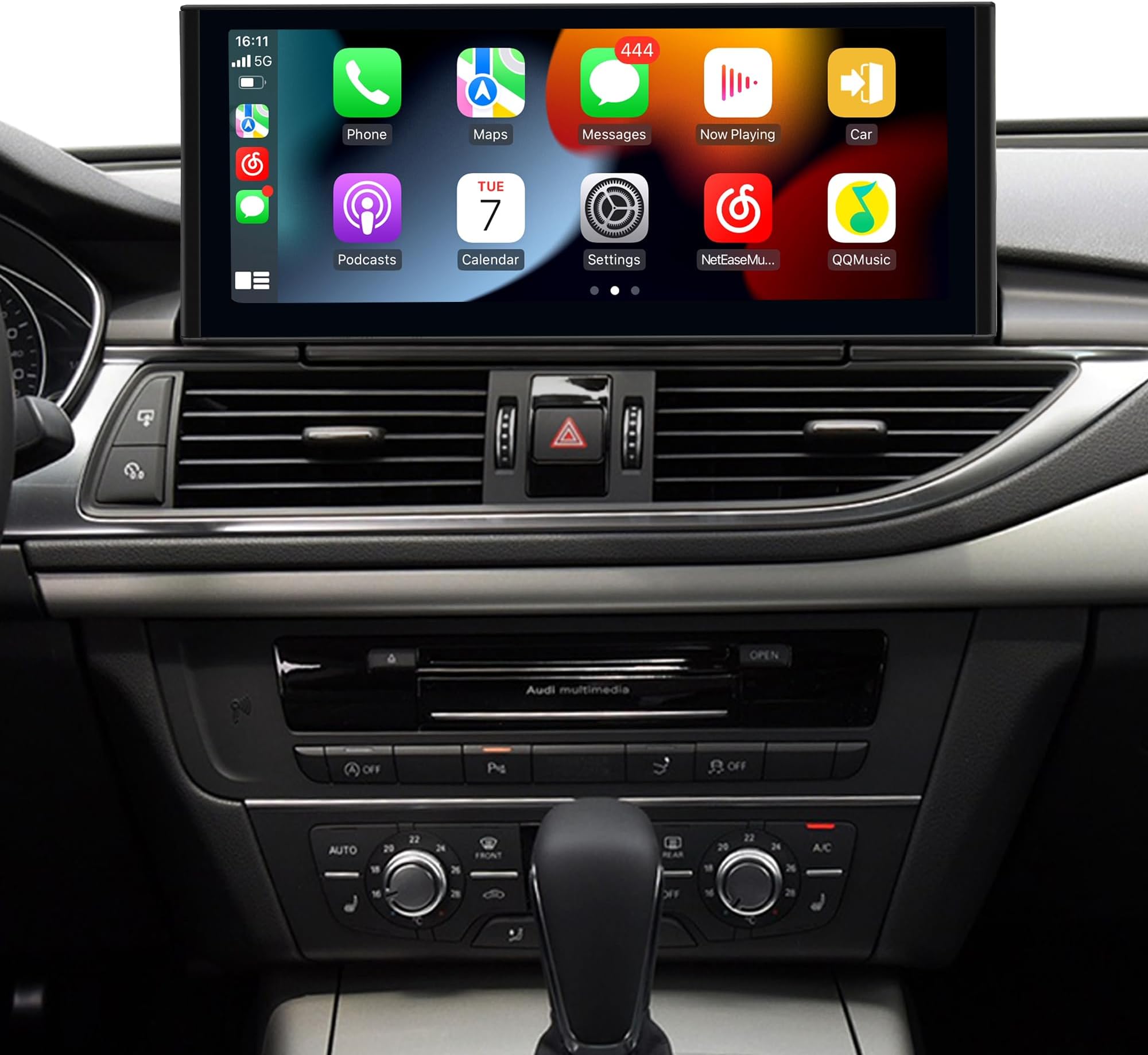 Android 13 10.25 inch Touch Screen Upgrade for Audi MIB2 A6 C7 A7 4G8 8in Flip Out Screen Compatible Retrofit,CarPlay Android Auto Screen Mirror GPS Navigation Spotify Waze Netflix Prime Video Twitch