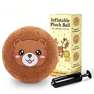 8-Inch Silent Soccer Ball Indoor for Toddlers - Soft Bear Inflatable Plush Soccer Ball Toy for Kids Frist Birthday Gift