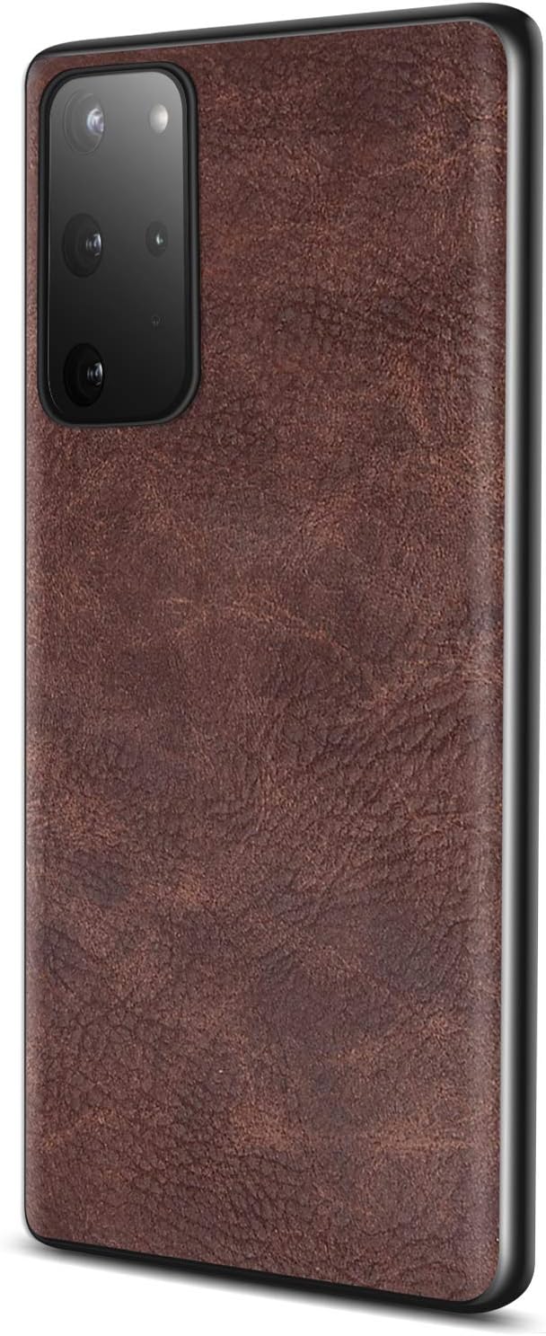 SALAWAT Galaxy S20 Plus Case, Slim PU Leather Vintage Shockproof Phone Case Cover Lightweight Soft TPU Bumper Hard PC Hybrid Protective Case for Samsung Galaxy S20 Plus 6.7inch 2020 (Dark Brown)