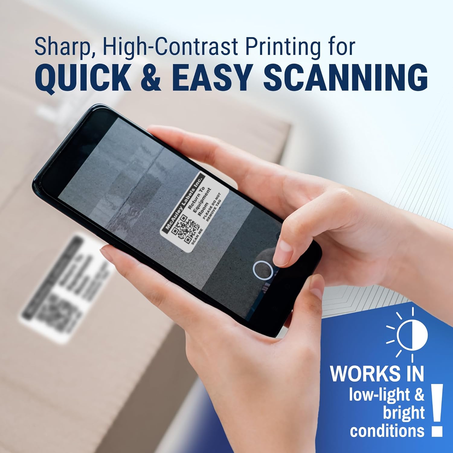 McAuley Labels Custom QR Code Stickers - Numbered, Permanent, Adhesive Asset Tags for Equipment - Semi-Gloss White Polyester - 2x1 Inches