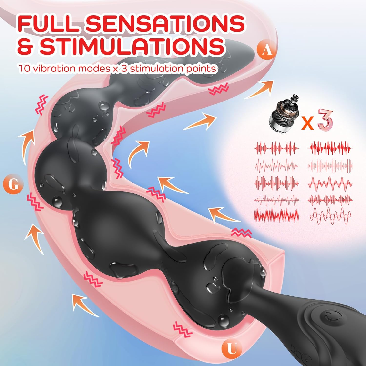 14.4 Inch Soft Liquid Silicone Vibrating Anal Beads, SMAM Rechargeable Long & Flexible Vibrating Butt Plug Prostate Massager with 10 Vibration Modes, Anal Toy Anal Sex Toys for Men Women Couples