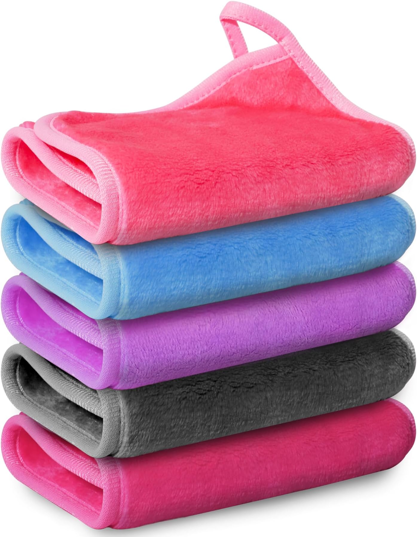 Nugilla Makeup Remover Cloth, 13x7 Inch Reusable Makeup Remover Towels, Microfiber Fast Drying Facial Washcloth, Soft Face Towels for Washing Face