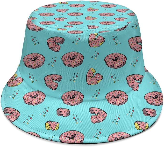 Cute Donuts Bucket Hat Summer Travel Beach Sun Hat Outdoor Cap Unisex