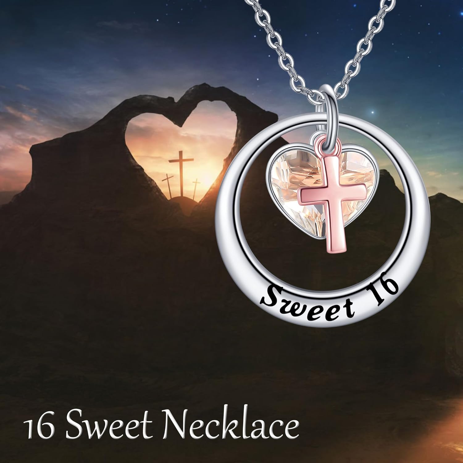 Sweet 16 Gifts Sterling Silver Sweet 16 Necklace Sixteen Birthday Jewelry Gifts for Women - Image 6