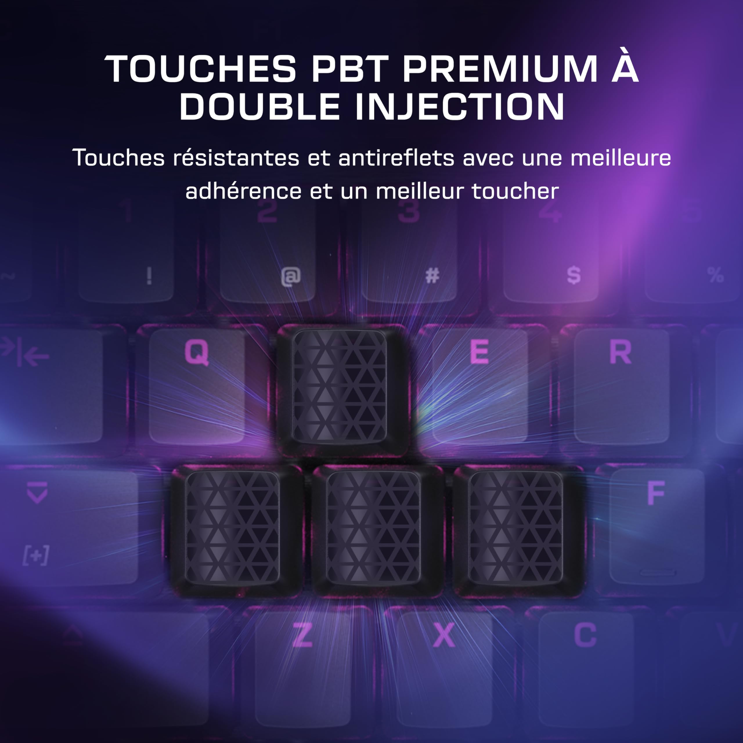 Turtle Beach Command Series KB7 TKL Clavier Gaming Filaire avec écran Tactile Display 4,3", Touches Titan discrètes à Effet, Capuchons de Touches PBT Double Frappe et Rails modulaires - (FR AZERTY)