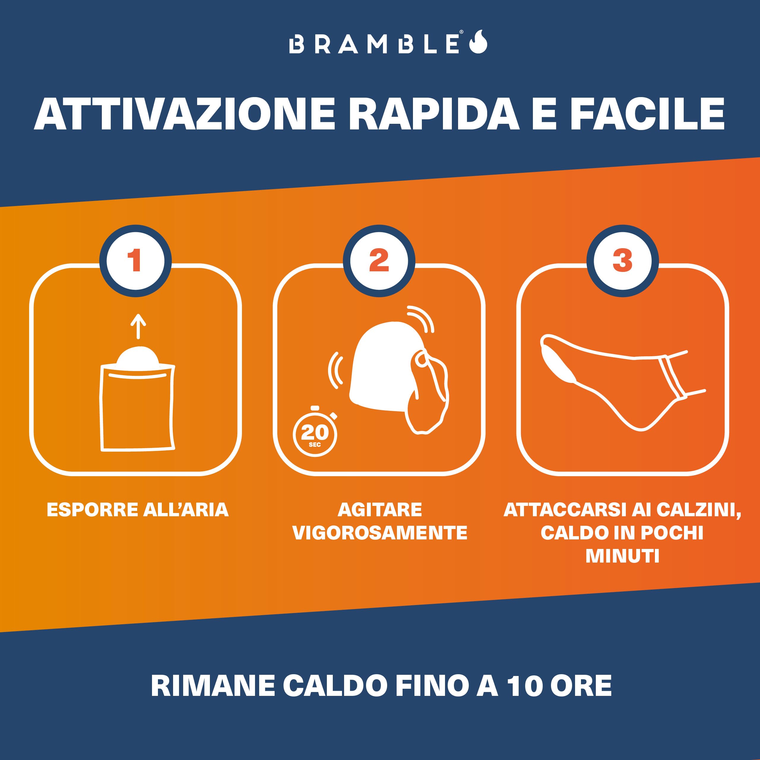 Bramble - Scaldapiedi adesivi (40 paia, 80 in totale) - Cerotti adesivi ultrasottili per scarpe e stivali - Attivati ​​dall'aria e inodori - Fino a 10 ore di calore