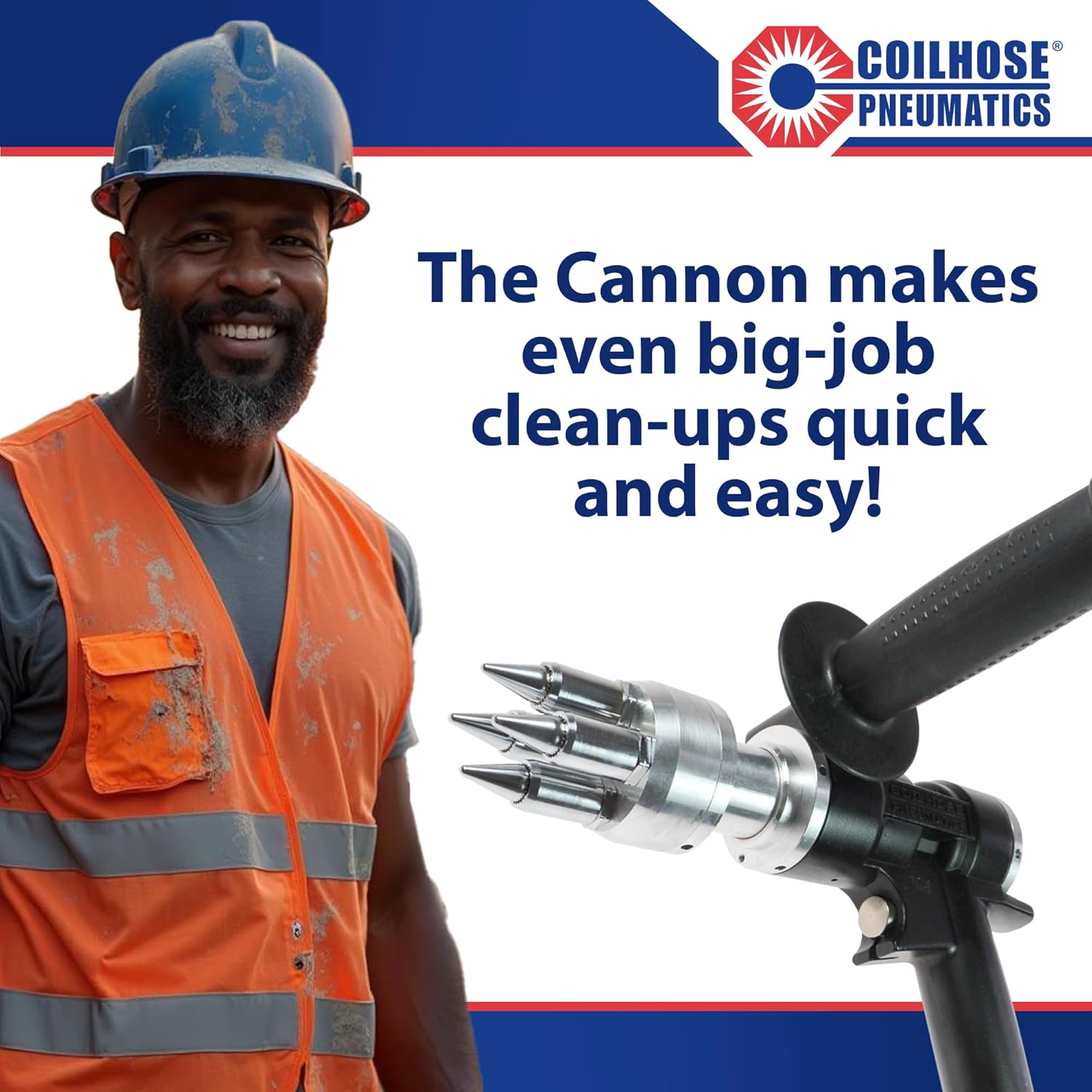 Coilhose Pneumatics 9000-MJ Cannon Extreme High Volume Blow Gun with Multi-Jet Tip