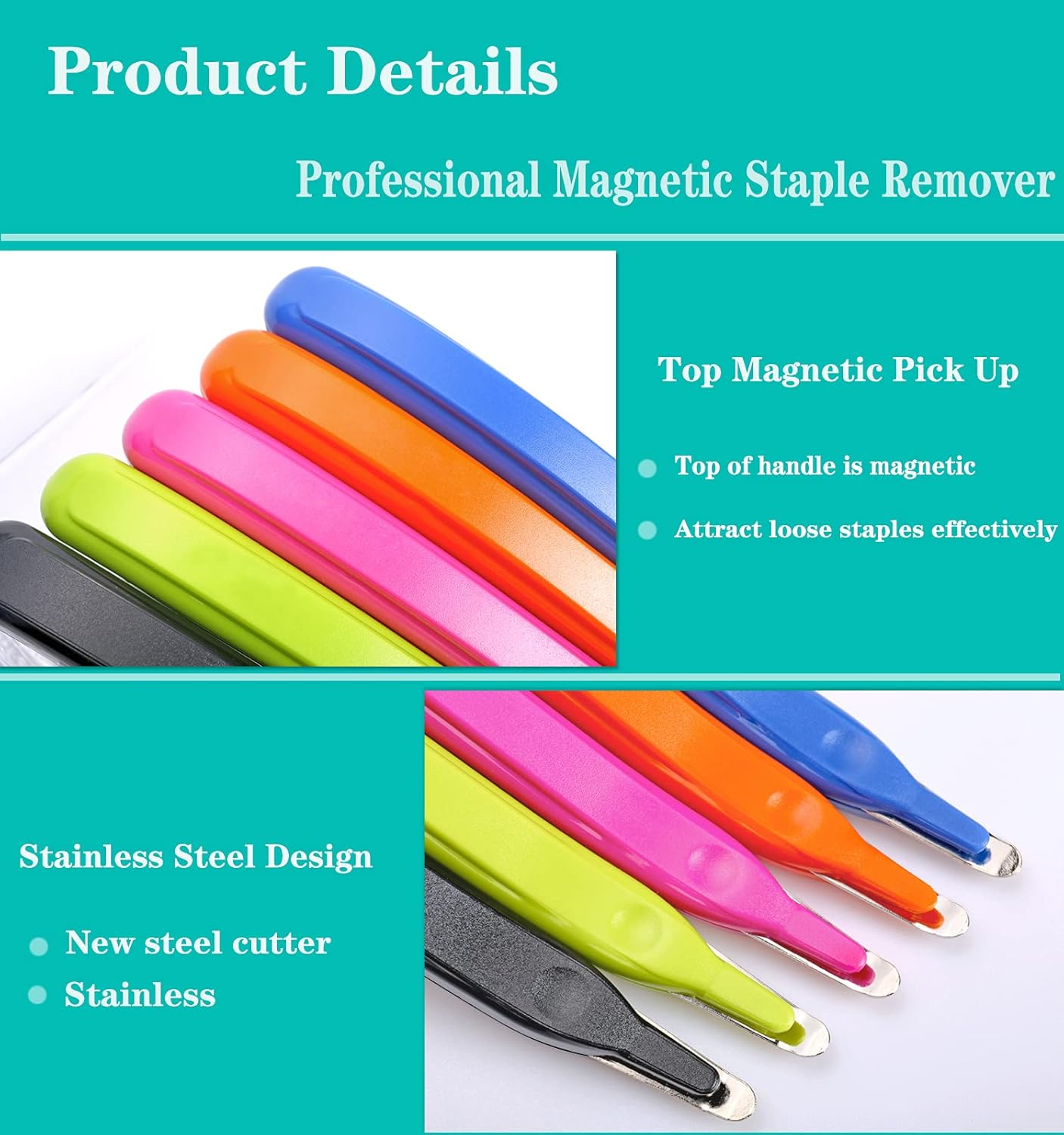 5 PCS Professional Magnetic Staple Remover Puller Staple Puller Tool Staples Remover Staple Removal Tool for School Office Home (5) : Office Products