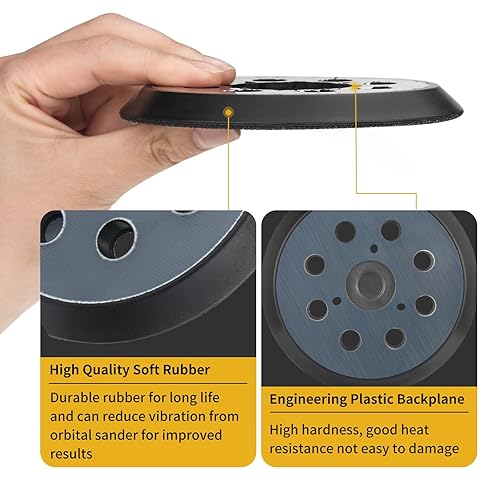Miniatura 5 de Paquete de 2 almohadillas de repuesto para lijadora orbital de 5 pulgadas y 8 agujeros para cable Porter 343 343k 343VSK 390 390K 382 lijadoras