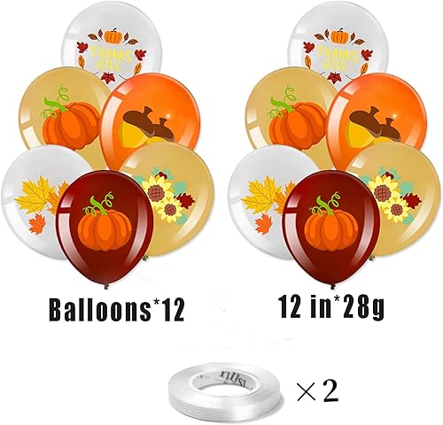 Miniatura 4 de Banner de agradecimiento con hojas de arce naranja, banderines de hojas de arce y decoración de pastel para decoración de fiesta de Acción de