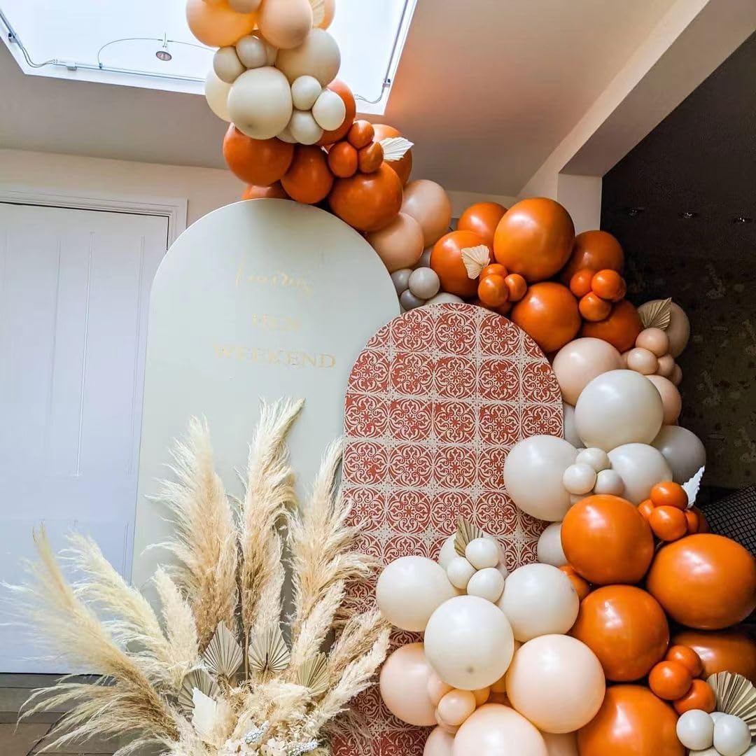 139pcs Fall Balloon Arch Kit Burnt Orange Balloons Terracotta Balloons Arch kit,Double Stuffed Rust Balloons, Thanksgiving Autumn Fall Birthday Party Decorations - Image 6