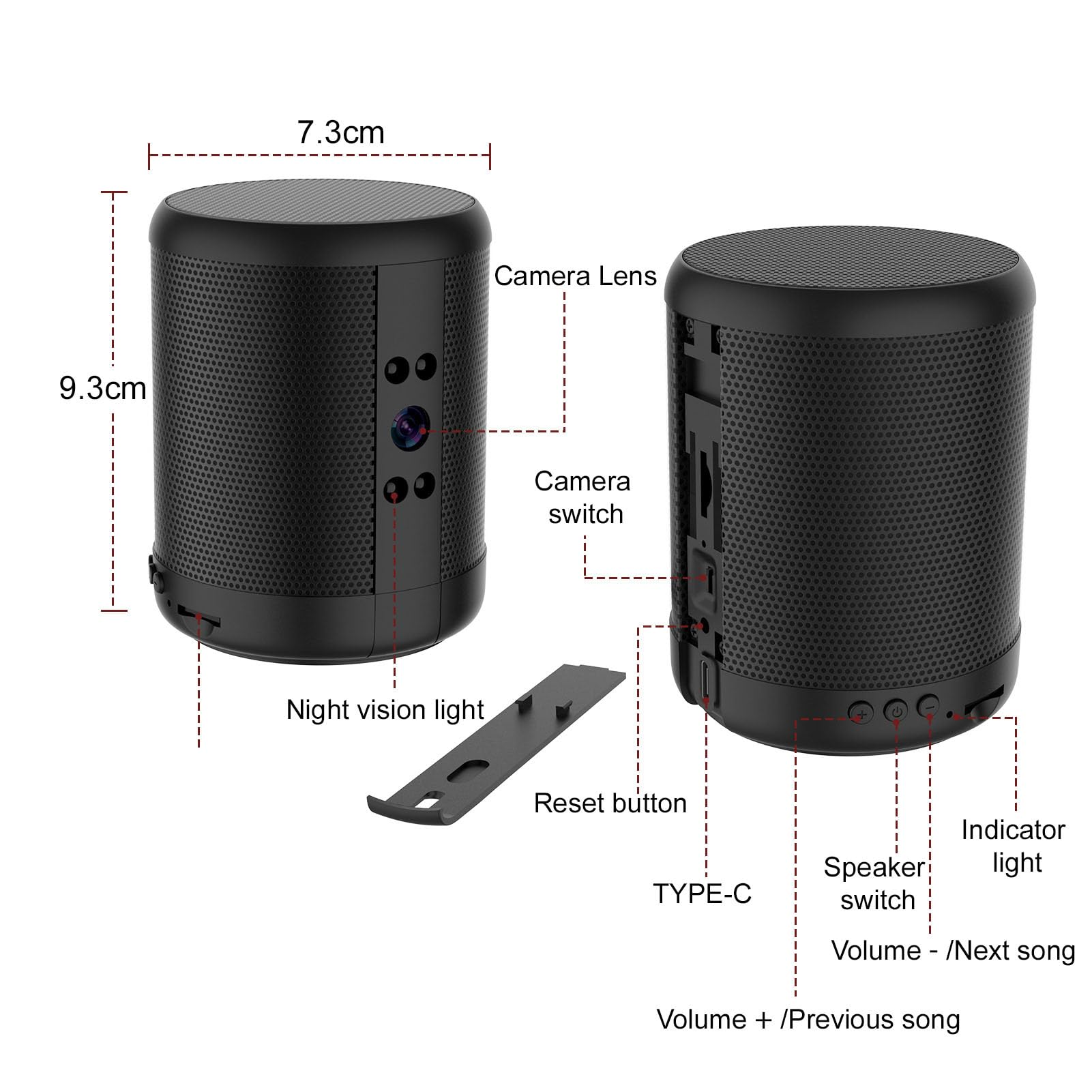 Asixxsix Caméra Espion WiFi cachée, Vision Nocturne 2K HD, autofocus et détection de Mouvement, Objectif Grand Angle 140° pour la Maison, Le Bureau ou Un Magasin