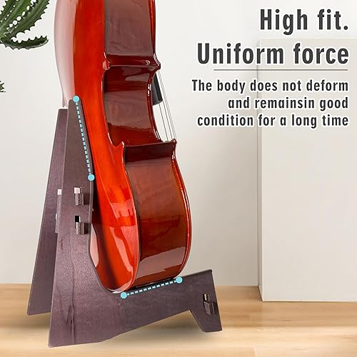 Miniatura 2 de Soporte para ukelele, soporte para violín de madera con protección de goma, soporte portátil desmontable para instrumentos musicales pequeños,