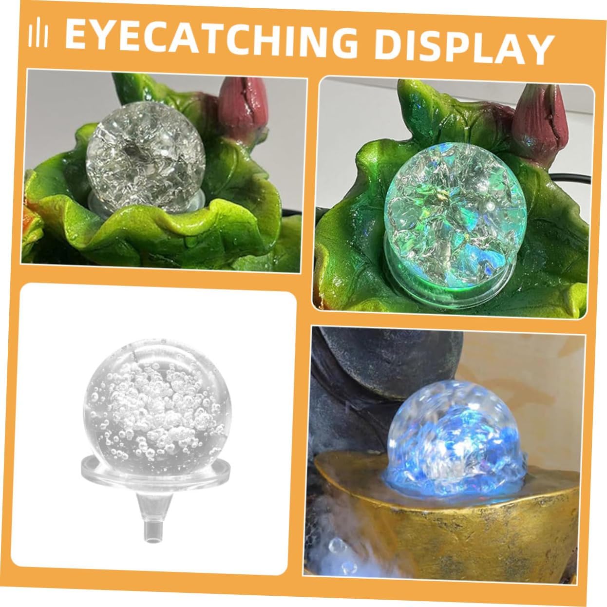 LIFKOME 2pcs Transparent Crystal Ball Ornaments Clear Sphere Balls for Fountain Decor Home Office Displays Versatile Acrylic Design for Living