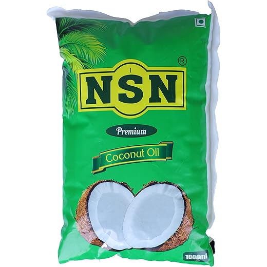 NSN Premium coconut oil,100% Pure Edible Coconut Oil,Nariyal tel,Multipurpose oil,Preservative free, Oil Pulling,Chemical free,SLS & Paraben free -1000 ml-1 Litre