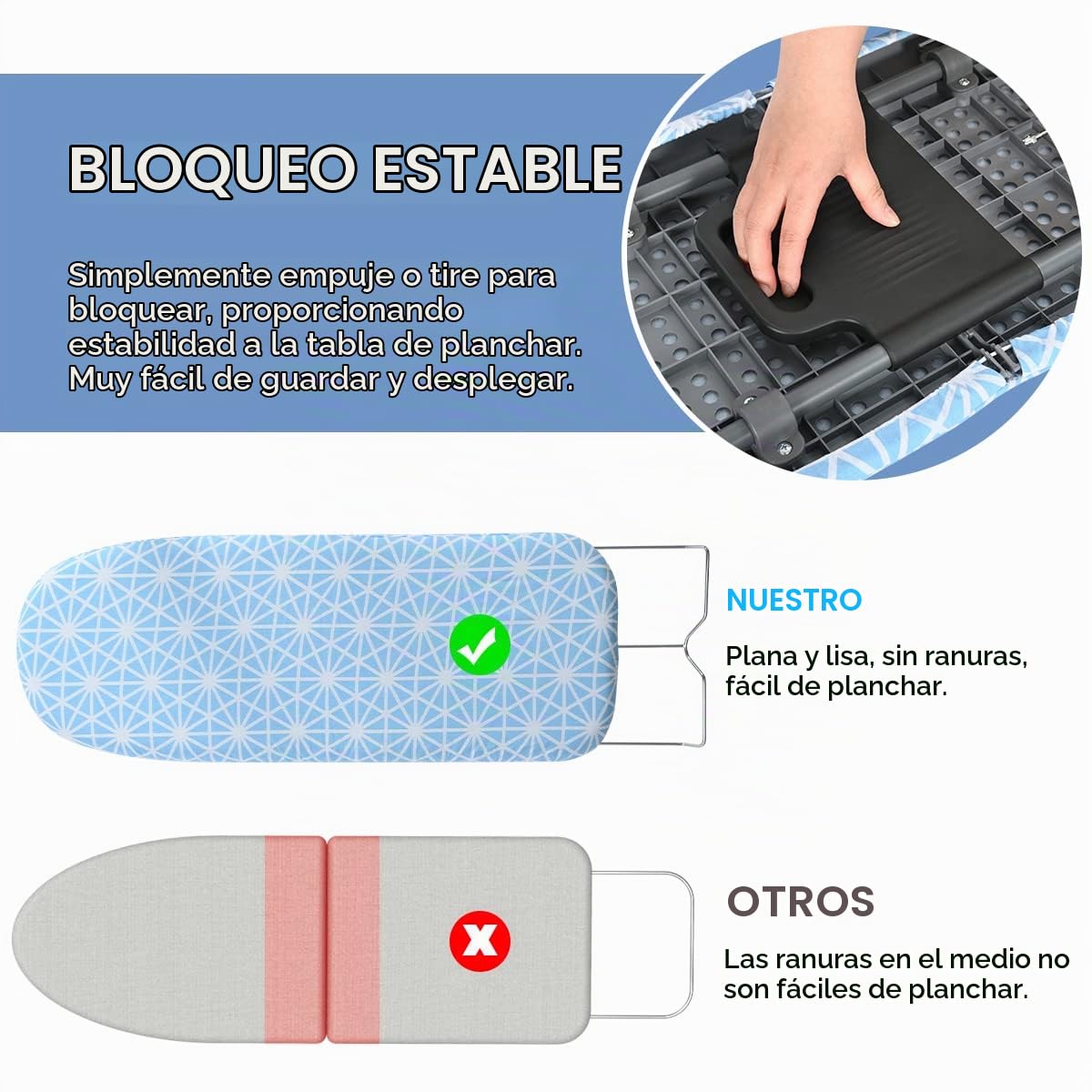 Johgee Tabla de Planchar Plegable, Ahorro de Espacio para Plancha de Vapor 81.5 x 31 cm, Estable Tabla de Planchar de Vapor con Pies Antideslizantes (Gris)