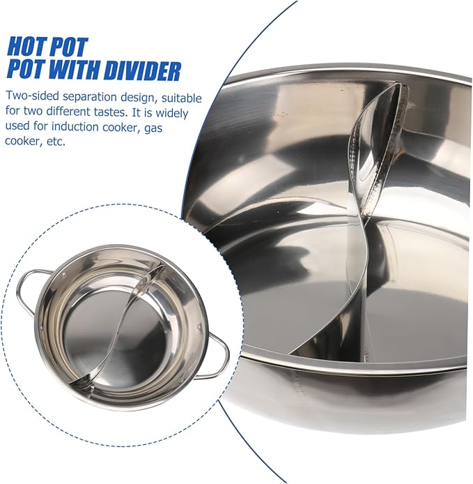 Olla ABOOFAN de Acero Inoxidable con Tapa de Vidrio y División miniatura 9