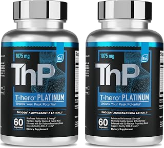 Essential Elements T-Hero Platinum Male Health Supplement for Mens Health - Muscle Growth Support & T-Health with Shoden Ashwagandha, Shilajit, DIM & More - Gym Supplements for Men - 120 Caps