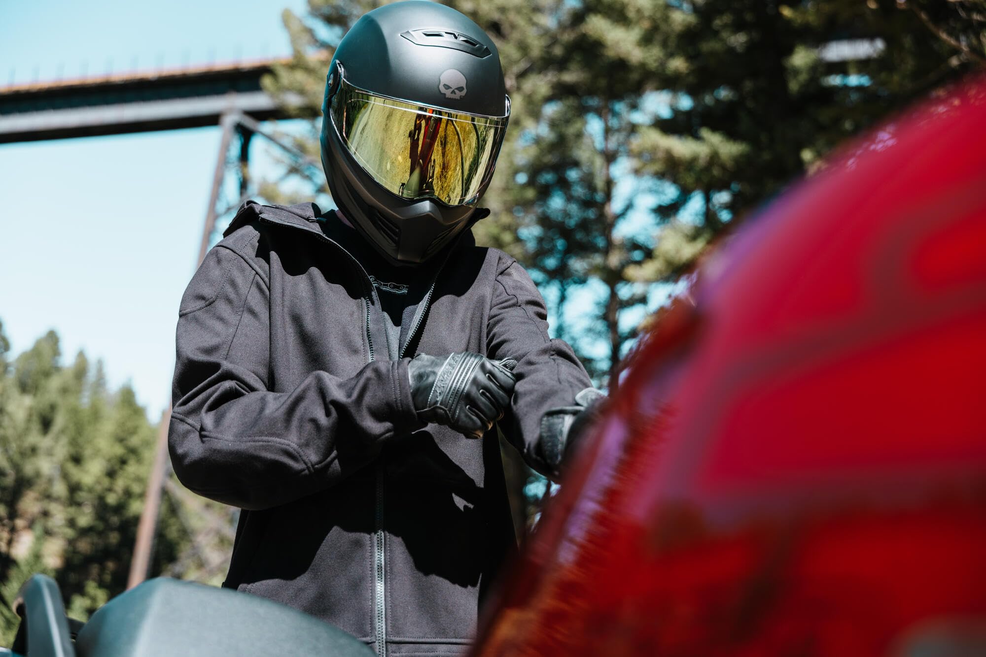 H-D Division X15 Full Face Skull Graphic Integral Motorrad Helm