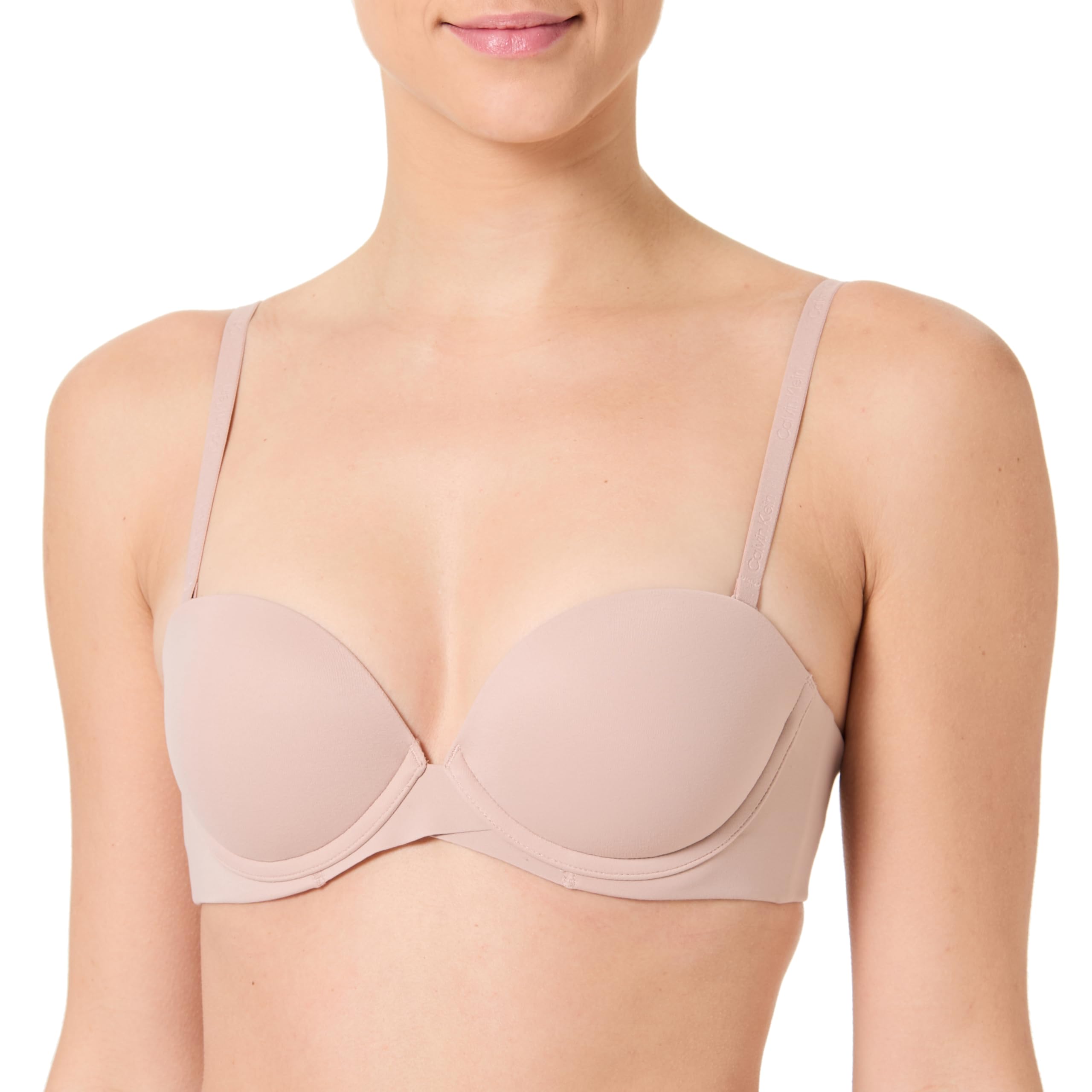 Calvin Klein Perfectly Fit Strapless Push Up Bra, Beige, Size 34A, Women