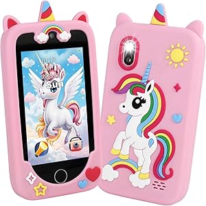 Kids Smart Phone for Boys & Girls, 3.97" Touchscreen Learning Toddler Toy Phone with Dual Camera, 200+ STEM Games, Music Player, Ideal Educational Gifts for Ages 3-10 Christmas, Birthday, Travel