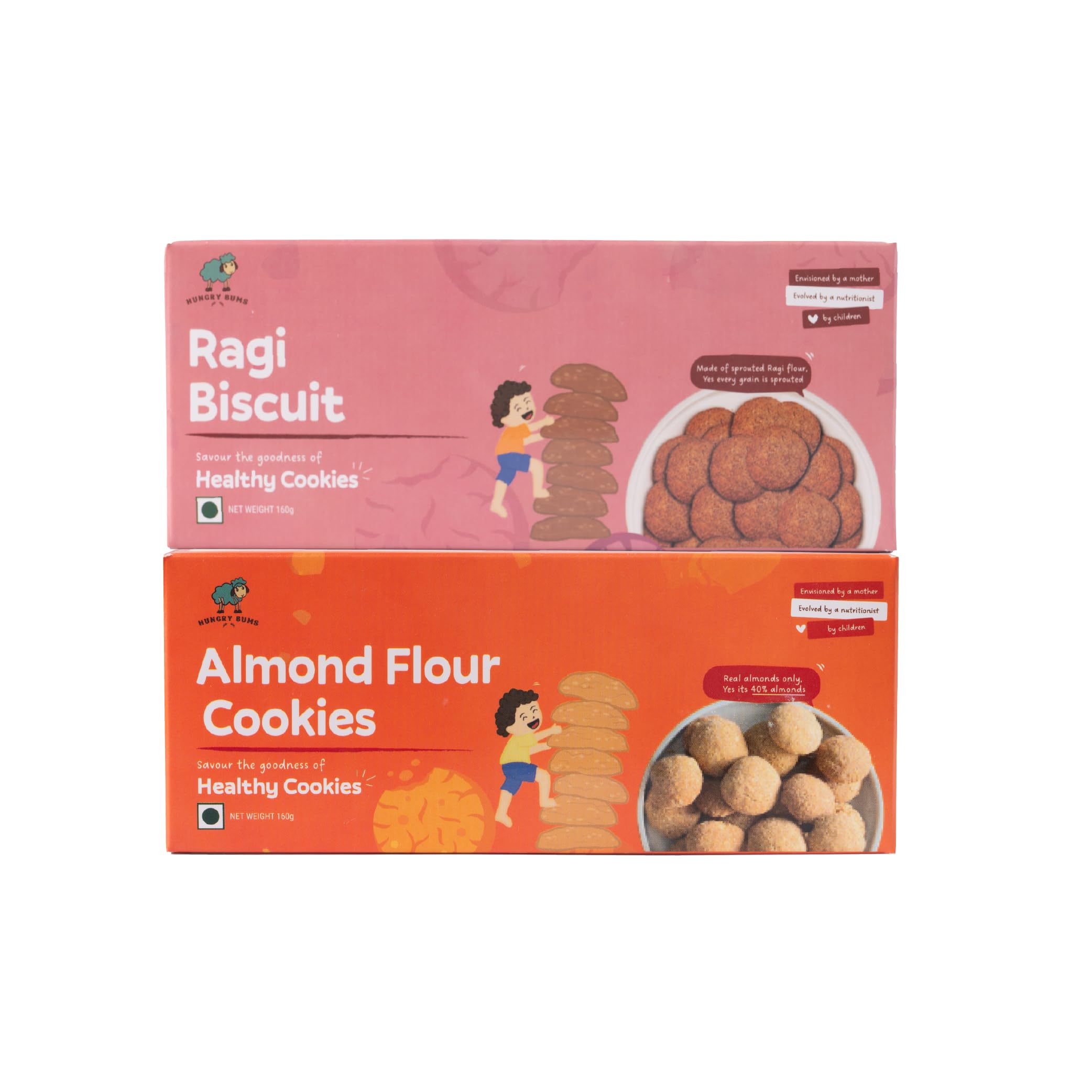 Hungry Bums Ragi & Almond Cookies Combo Pack | Healthy Snack for Kids & Adults | Rich in Protein & Fibre | Healthy Gluten Free Biscuits | No Maida, Added Sugar or Preservatives (Pack of 2, 700gm)-image-11