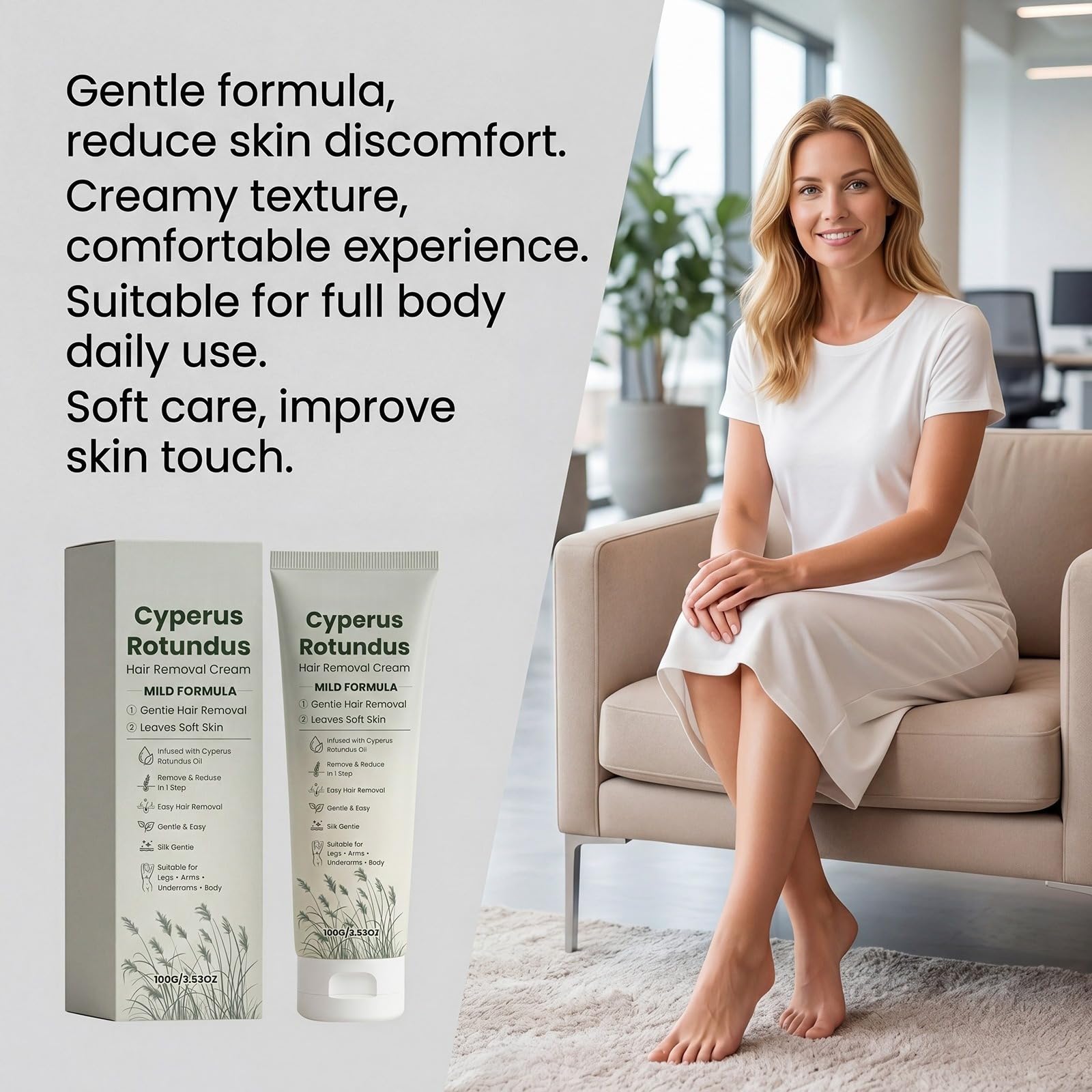 Générique Crema depilatoria intima 100 g, per gambe braccio, petto pancia, ascelle, casa, spiaggia, matrimonio, nuoto