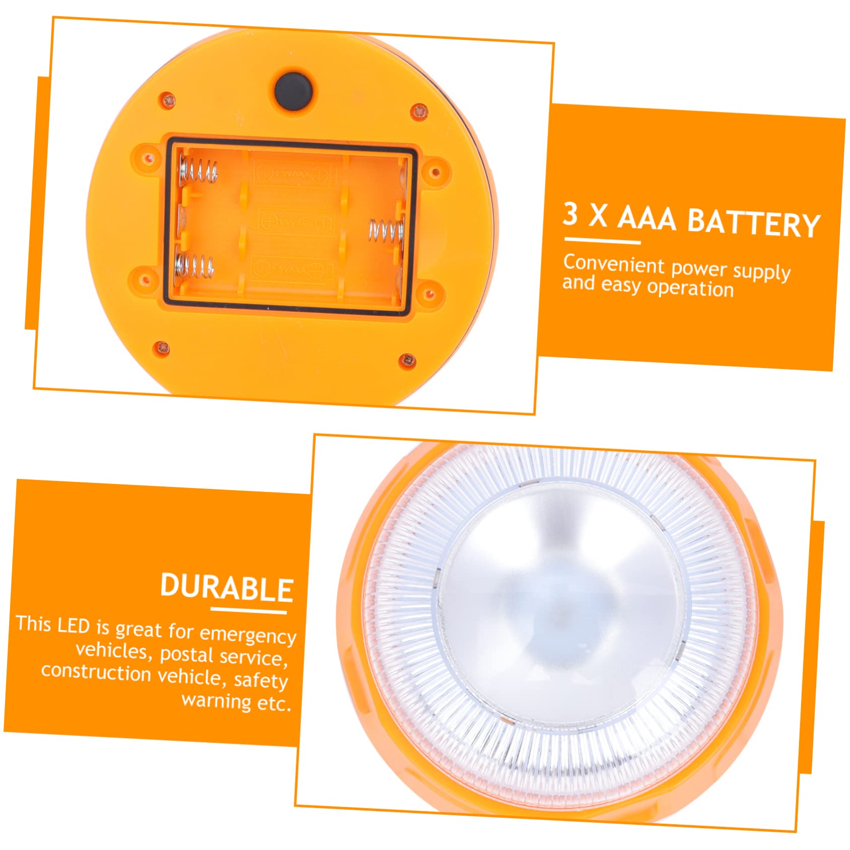 Alipis 2 Piezas Luz LED waterproof impermeables luces de advertencia del coche luz de advertencia del coche luces de emergencia lámpara del vehículo luz de advertencia LED AbS Yellow