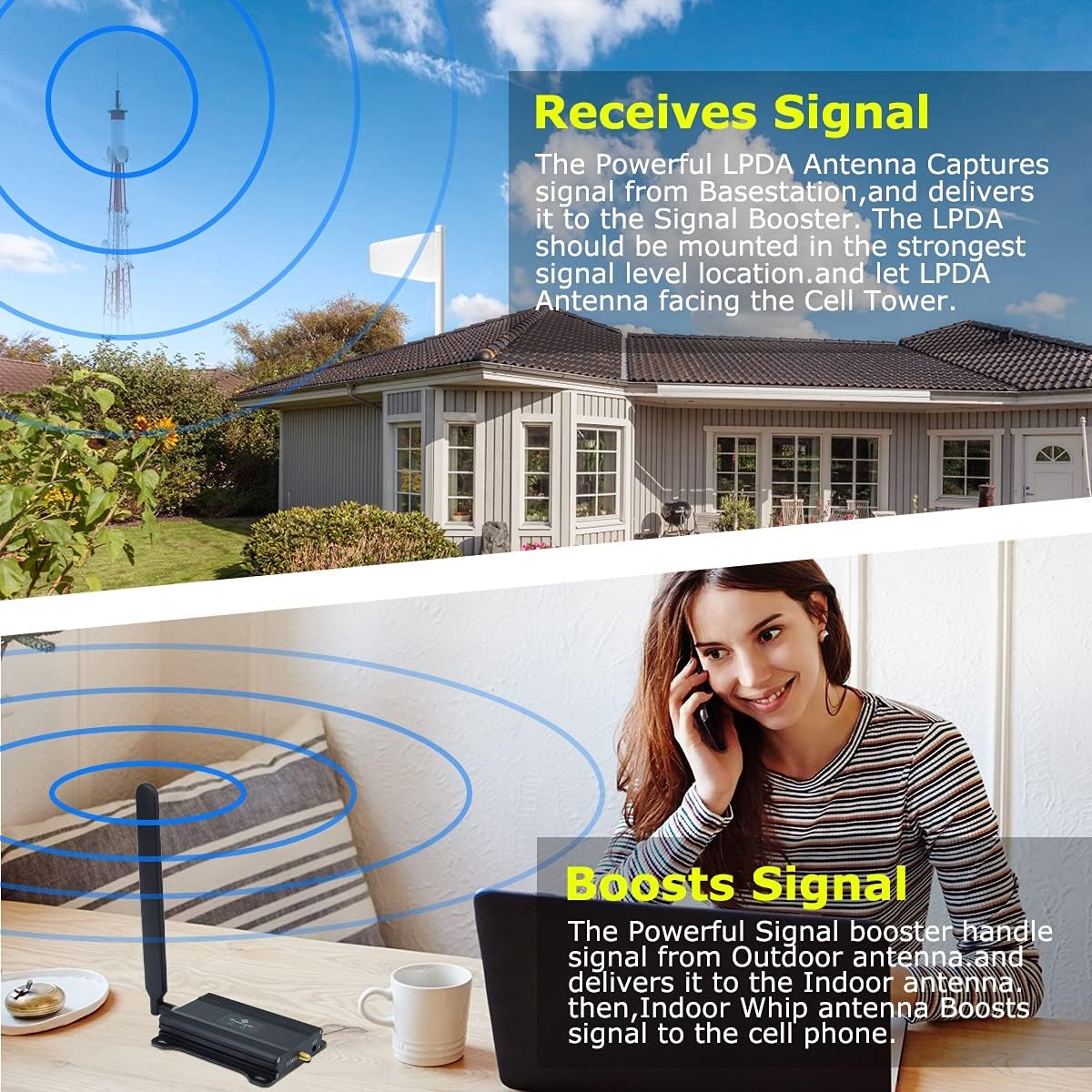Frее Shірріng оƒƒеr AT&T Cell Phone Signal Booster ATT Signal Booster 4G LTE 5G T Mobile Cricket US Cellular ATT Cell Phone Booster Band 12/17 Cell Booster AT&T Cell Signal Booster AT&T Booster Extender for Home 4000sqft