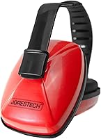 Vista 3 de JORESTECH Orejeras de seguridad para oído rojo y supresión de sonido de oído, diadema ajustable, protección ligera para construcción, dormir