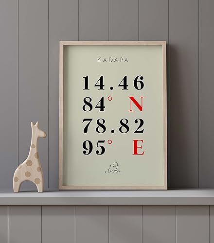 Miniatura 9 de Mapa de Kadapa, India, Coordenadas Multilínea de Colores (8x10)