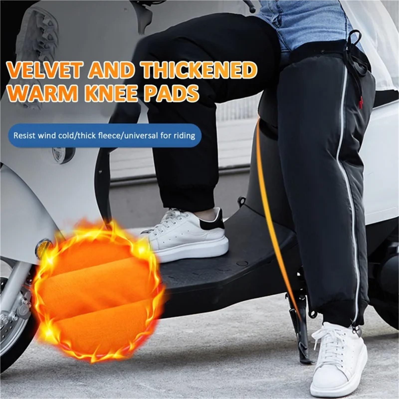 Jambe Scooter Universel, Genouillère De Moto d'hiver, Protection Coupe-Vent Contre l'eau, Couverture Jambe Chaude for Hommes, Cyclisme en Plein Air, Anti-Chute