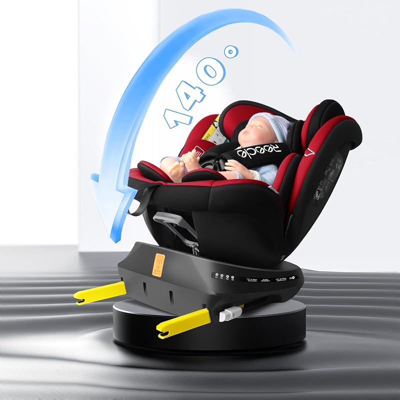 Reecle 360° Forgó i-Size Autósülés ISOFIX 0-36 kg Újszülött-12 év ECE R129