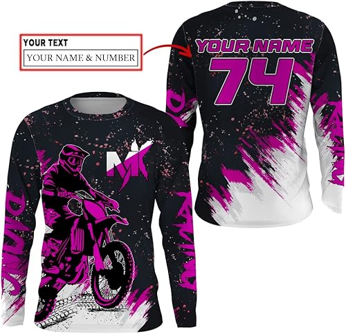 Miniatura 3 de Camiseta de motocross para hombres, mujeres, jóvenes, UPF30+ personalizada Dirt Bike Jersey MX Off-Road PDT