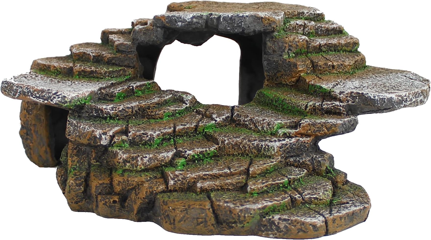 Penn-Plax Shale Step Ledge And Cave Hide-Out Medium Aquarium Resin