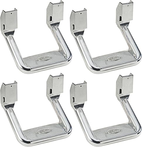 Bully AS-600-2 - Juego de 4 escalones laterales de aluminio pulido universal para camiones de Chevy (Chevrolet), Ford, Toyota, GMC, Dodge RAM, Jeep