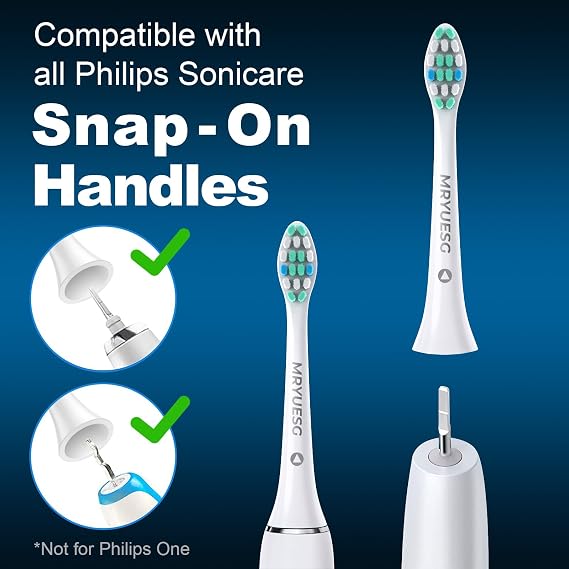 Replacement Toothbrush Heads for Philips Sonicare Replacement Heads, 10 Pack, Electric Tooth-Brush Head Compatible with Phillips, White-Blue