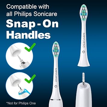 Replacement Toothbrush Heads for Philips Sonicare Replacement Heads, 10 Pack, Electric Tooth-Brush Head Compatible with Phillips, White-Blue