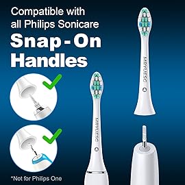 MRYUESG Replacement Toothbrush Heads for Philips Sonicare Replacement Heads, 10 Pack, Electric Tooth-Brush Head Compatible with Phillips, White-Blue
