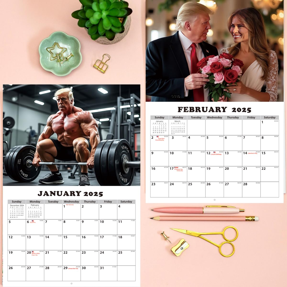 Calendario de pared 2025 de Donald Trump