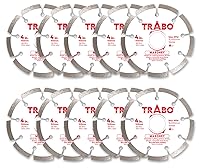 Vista 8 de Trabo Hoja de unión de diamante segmentada de mampostería de 14 pulgadas para cortar cemento, adoquines, hormigón con barras de refuerzo, piedra