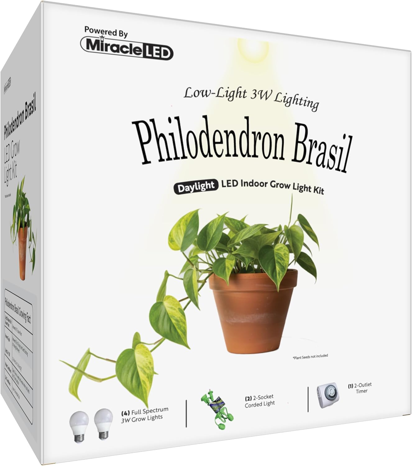 Miracle LED Low-Light Philodendron Brasil Grow Light Kit 2-Socket Full Spectrum (2- Pack)