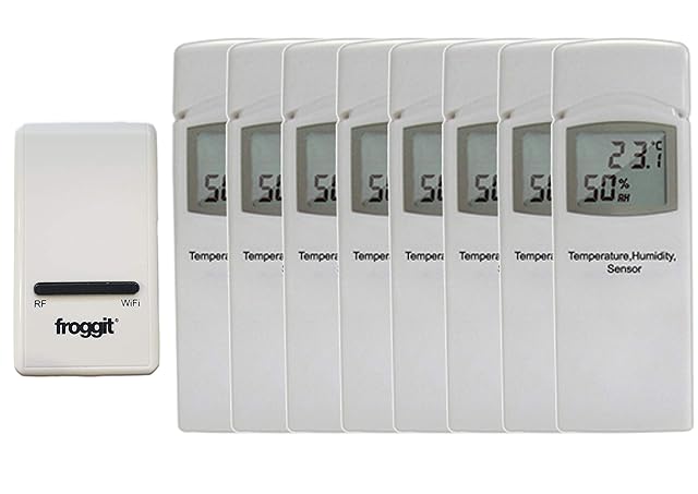 froggit froggit DP1500 Wi-Fi Wetterserver Funk Wetterstation USB Dongle inkl. 8 Thermo-Hygrometer Funksensor — Wetterstationen